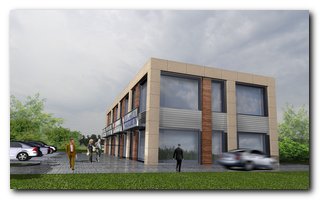 budynek usługowy widok z boku